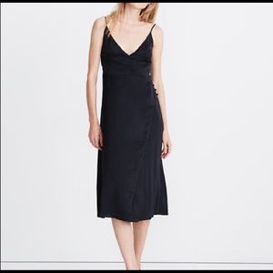 Madewell NWOT Satin Cami Side-Button Wrap Dress